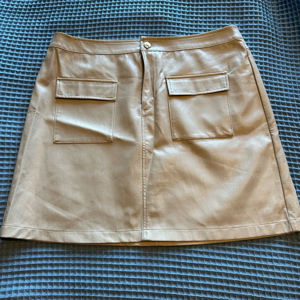 Marc New York Tan A-line Cargo Mini Skirt
